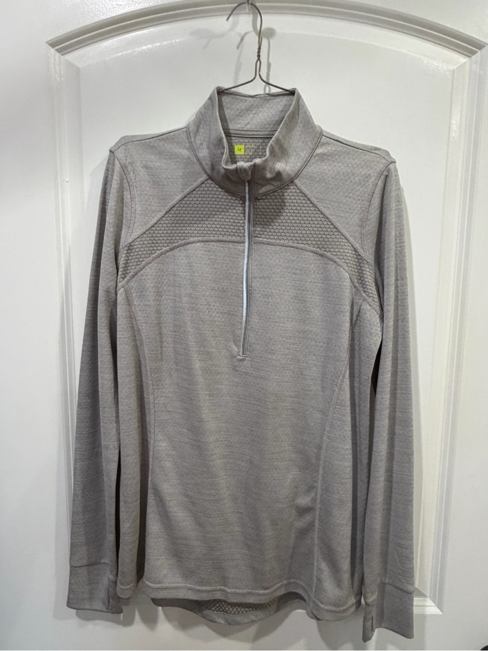 Xersion Gray Quarter-Zip Performance Top with Textured Yoke